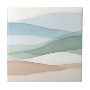 Minimalistische blaubeige Landschaft Fliese