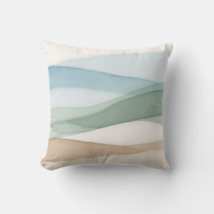 Minimalistische blaue Beige-Landschaft Kissen