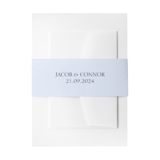 Minimalistische blaue Einladung Bauchband Einladungsbanderole