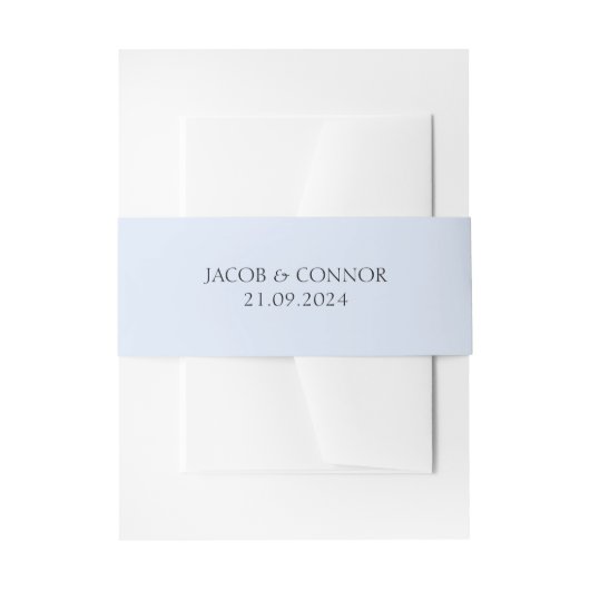 Minimalistische blaue Einladung Bauchband Einladungsbanderole (Vorderseite Beispiel)