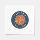 Minimalistische Blaue Hochzeit Serviette (Vorderseite)