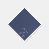 Minimalistische blaue Hochzeit Serviette (Ecke)