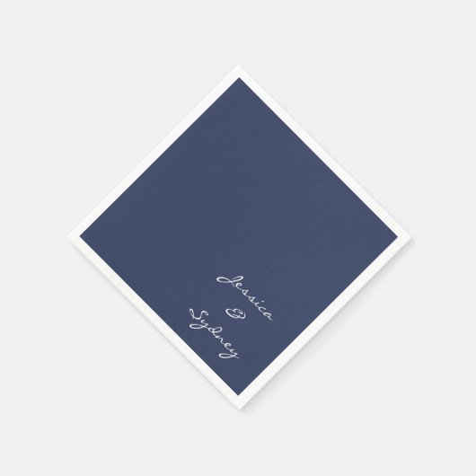 Minimalistische blaue Hochzeit Serviette (Ecke)