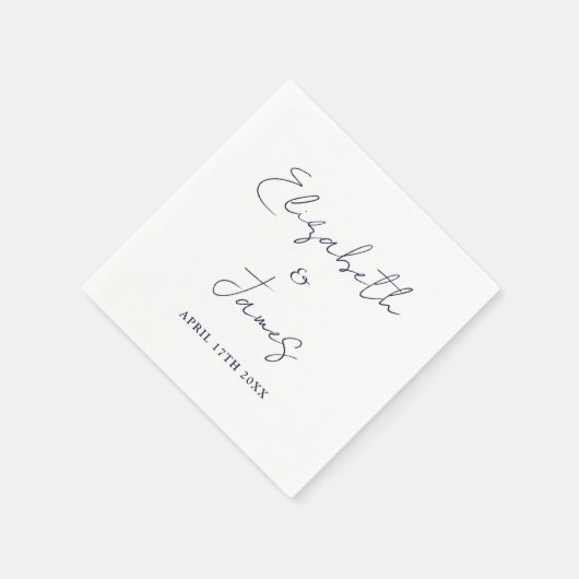 Minimalistische blaue Hochzeit Serviette (Ecke)