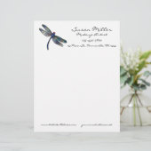 Minimalistische blaue Libelle Briefbogen (Stehend Vorderseite)