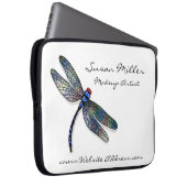 Minimalistische blaue Libelle Laptopschutzhülle (Vorne Rechts)