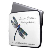 Minimalistische blaue Libelle Laptopschutzhülle (Vorderseite Links)