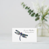 Minimalistische blaue Libelle Visitenkarte (Stehend Vorderseite)