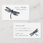 Minimalistische blaue Libelle Visitenkarte (Vorne/Hinten)