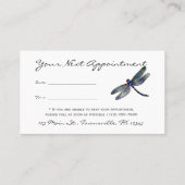 Minimalistische blaue Libellen-Verabredungs-Karte Terminkarte (Rückseite)