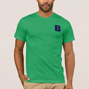 Minimalistische Blaue Monogramm Moderne Grüne T-Sh T-Shirt
