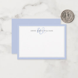 Minimalistische blaue Notizkarte mit zweifachem Ra Mitteilungskarte