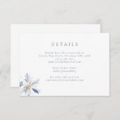 Minimalistische Blaue Schneeflocke Begleitkarte (Vorne/Hinten)