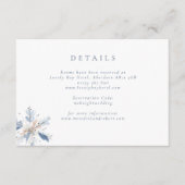 Minimalistische Blaue Schneeflocke Begleitkarte (Vorderseite)