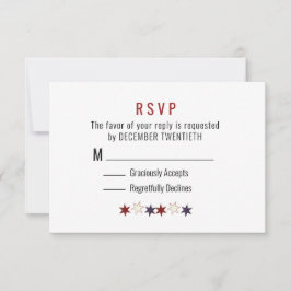Minimalistische blaue Sterne RSVP Karte