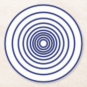 Minimalistische blaue Streifen Runder Pappuntersetzer (Vorderseite)