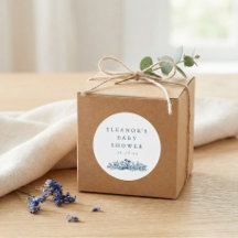 Minimalistische Blaue Tinte Botanische Babyparty i
