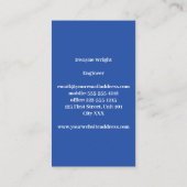 Minimalistische blaue und weiße Visitenkarte (Rückseite)