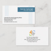 Minimalistische blaue vertikale Linien - blaue Reg Visitenkarte (Vorne/Hinten)