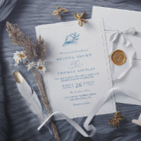 Minimalistische blaue Vintage-Muschel elegante Hoc