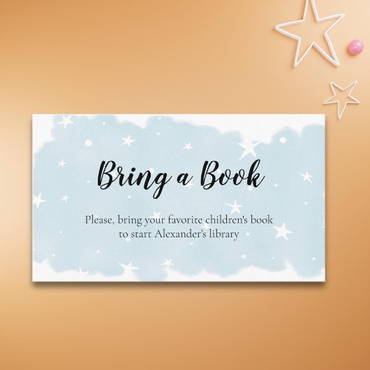 Minimalistische blaue Wasserfarbe Buch Begleitkarte