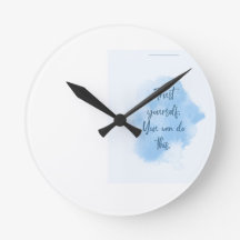 Minimalistische blaue Wasserfarben-Wanduhr moderne