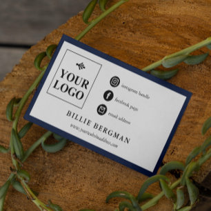 Minimalistische, blaue, weiße, weiße soziale Med Visitenkarte