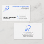 Minimalistische blaue Ziergläserknöpfe P I Visitenkarte (Vorne/Hinten)