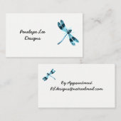 Minimalistische Blauer Libelle Visitenkarte (Vorne/Hinten)