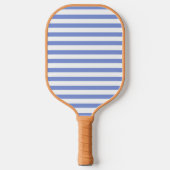Minimalistische blauer und weißer Cabana Streifen Pickleball Schläger (Vorderseite)