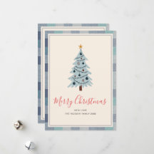 Minimalistische Blaugraue Skandi-Foto-Weihnachtska