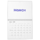 Minimalistische BlauTypografie Kalender (Mär 2027)