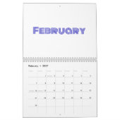 Minimalistische BlauTypografie Kalender (Feb 2027)