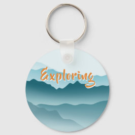 Minimalistische Blauwalzgebirge Mit Monogramm Schlüsselanhänger