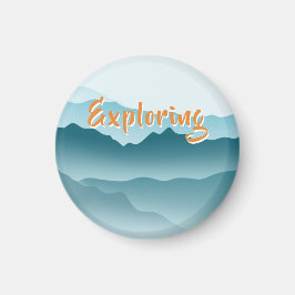 Minimalistische Blauwalzgebirge Naturliebhaber Magnet