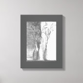 Minimalistische Bleistift-Skizze Schwarz-weiße Blu Leinwanddruck (Vorderseite)