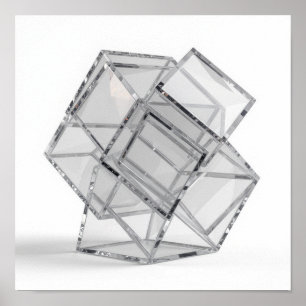 Minimalistische Blockierkuben aus Glas - Monochrom Poster