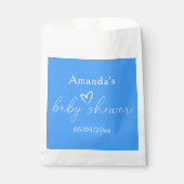Minimalistische Blue Baby Dusche Geschenktütchen (Vorderseite)