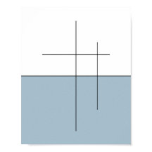 Minimalistische Blue Horizon Line Art