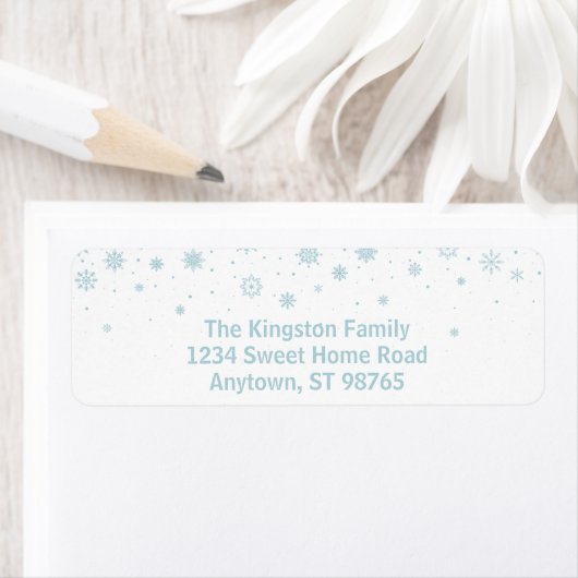Minimalistische Blue Snowflake-Adresse (Insitu)
