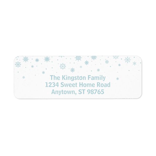 Minimalistische Blue Snowflake-Adresse (Vorne)