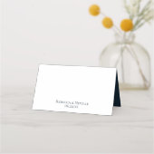 Minimalistische Blue Wedding Reception Platzkarten (Rückseite)