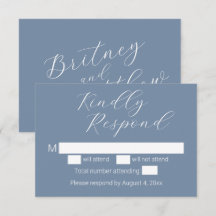 Minimalistische Blue Wedding RSVP-Karten