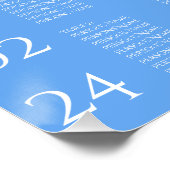 Minimalistische Blue Wedding Seating Chart (Ecke)