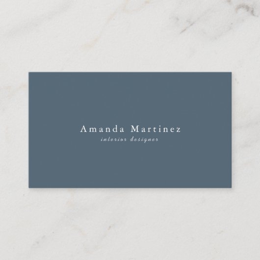 Minimalistische Blue & White Business Card Visitenkarte (Vorderseite)