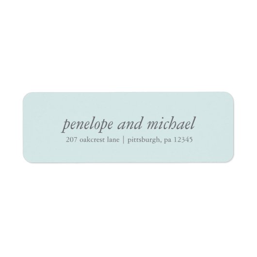 Minimalistische Blue-White-Wedding-Adressetiketten (Vorne)