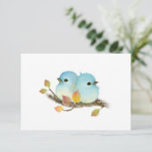 Minimalistische Bluebirds Wildlife Blank Notecards Dankeskarte (Stehend Vorderseite)