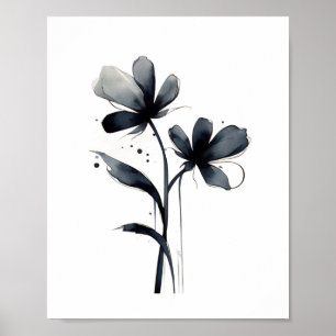 Minimalistische Blume Abstrakte Blumenart Poster