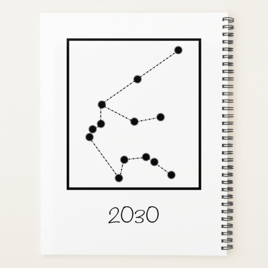 Minimalistische Blume Aquarius zodiac Planer (Rückseite)