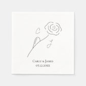 Minimalistische Blume Art Monogram Serviette (Vorderseite)